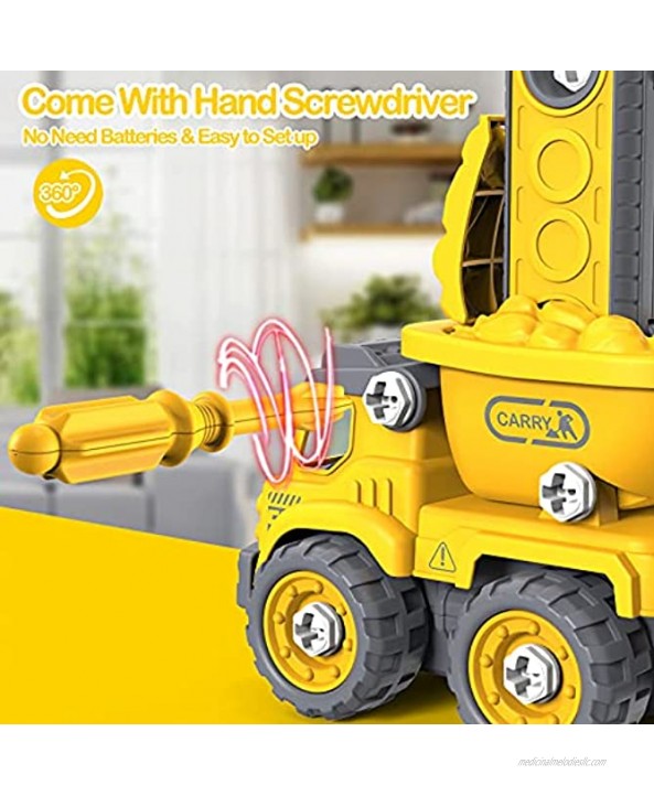 Take Apart Toys Robot Vehicle Set for Boys GizmoVine 5 in 1 Construction Robot Toys for 4 5 6 7 8 Old Boys STEM Toys Vehicles Transform into Robot Building Toys Christmas Days Gifts for Kids
