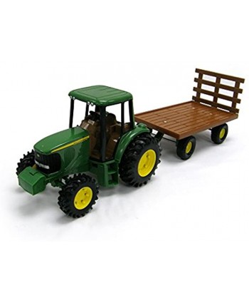 TOMY John Deere Kids Tractor Toy with Flarebox Wagon Set 8 Inches