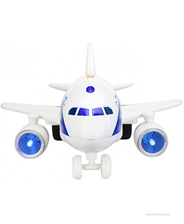 Vokodo Commercial Airplane Friction Powered Aviation Toy Push and Go 1:160 Scale Aircraft with Fun Lights and Sounds Durably Built Kids Pretend Play Air Plane for Children Boys Girls