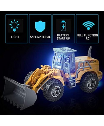 Ynanimery Remote Control Car Rc Construction Vehicles Rc Bulldozer RC Truck Toys for 6 7 8 9 Year Old Boys and up Rc Bulldozer Car Toys 1:28 Scale