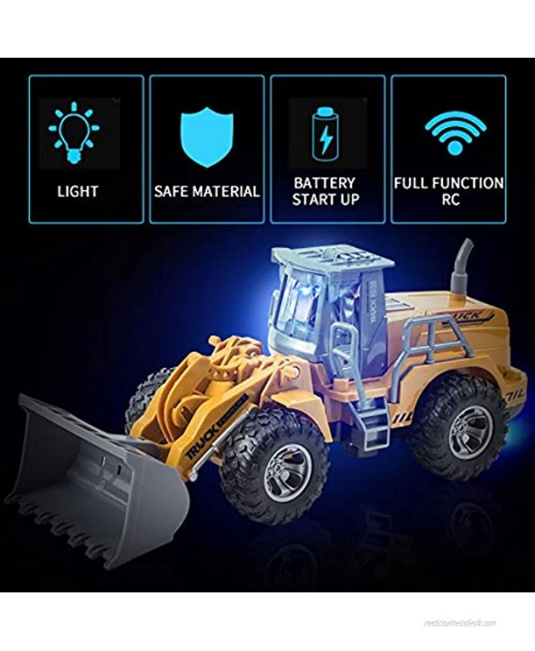 Ynanimery Remote Control Car Rc Construction Vehicles Rc Bulldozer RC Truck Toys for 6 7 8 9 Year Old Boys and up Rc Bulldozer Car Toys 1:28 Scale