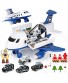 19 Pack Transport Police Airplane Toy Play Vehicles Set for Kids Gifts with 6 Police Die-cast Toy Cars 11 Road Signs-Suitable for 3 4 5 6 Year Old Boys and Girls