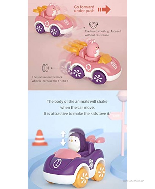 AIVIAI Push and Go Toys Car 4 PCS Friction Powered Car Toy Vehicles Cars Toys for 1 2 3 4 Year Old Baby Toddler Boys Girls Birthday Party Favors Gift