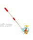 Canuan Wooden Push Along Baby Helicopter Trolley Toys Playful Kids Toy with Detachable Stick Multicolor，Suitable for Infants Over 18 Months Old.