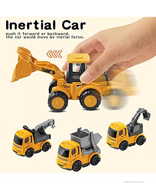 Construction Toys Small Trucks Set,Suitable for 3 4 5 7 Year Old Boys Excavator Toys Kids Beach Sandbox Toys Cars Christmas Birthday Party Gifts
