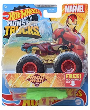 Hot Wheels Monster Trucks Iron Man Re Crushable Car 45 75