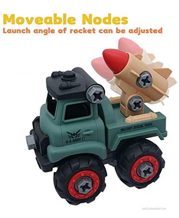 KANKOJO Take Apart Toys for Kids Take Apart Truck for Boys Take Apart Military Truck with Tools 4 in 1 Educational Toy Birthday Gifts Boy for 3,4,5,6,7 Years Old Kids