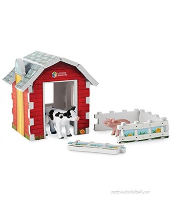 Learning Resources Jumbo Farm Foam Play Set Contains Pig Cow Barn Pen 14 Pieces Ages 3+