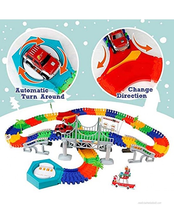 Liberty Imports 192 Pieces Create a Road Super Snap Speedway Magic Journey Flexible Track Set Ideal Gift Toy for Toddlers Kids Boys and Girls Deluxe Set