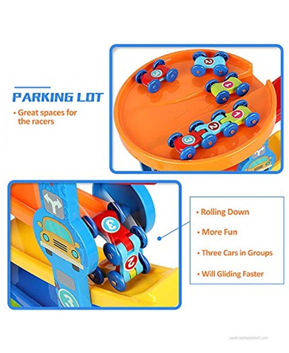 LiDi RC Ramp Car Toy for 3 4 5 6 Year Old Boys and Girls -Toddlers Car Race Tracks with 13 Mini Cars Ramp Racer Toy Gift for Kids