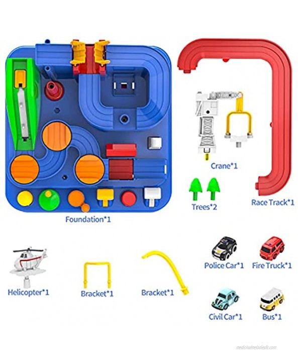 NATSUKAWA Race Tracks for Boys Car Adventure Toys for 3 4 5 6 7 8 Year Old Boys Girls City Rescue Preschool Educational Toy Vehicle Puzzle Car Track Playsets for Toddlers Kids Toys Gifts for Kids…