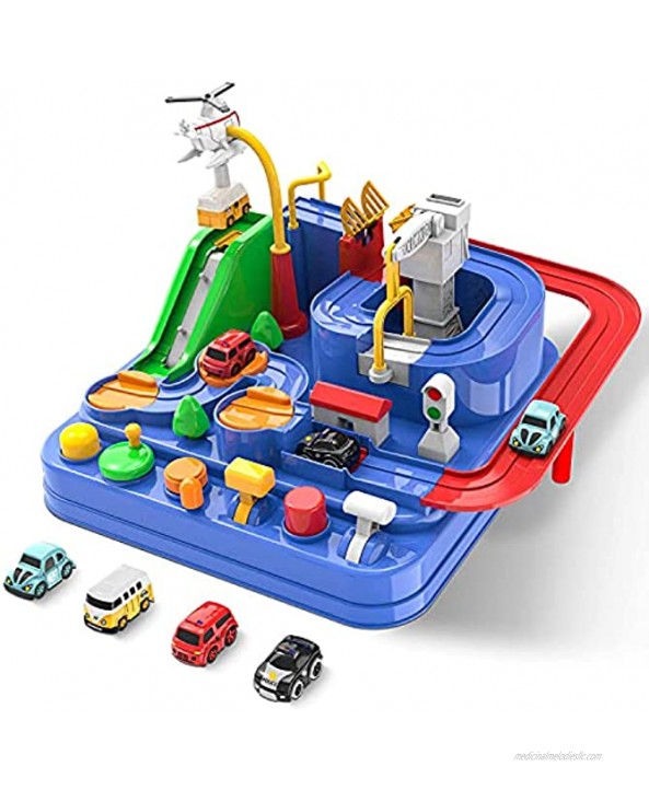 NATSUKAWA Race Tracks for Boys Car Adventure Toys for 3 4 5 6 7 8 Year Old Boys Girls City Rescue Preschool Educational Toy Vehicle Puzzle Car Track Playsets for Toddlers Kids Toys Gifts for Kids…