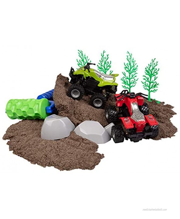 Play Visions Indoor Play Dirt ATV Adventure Create Obstacles Build Jumps Includes 2 lbs Dirt ATVs Rocks Trees and Pebble Roller