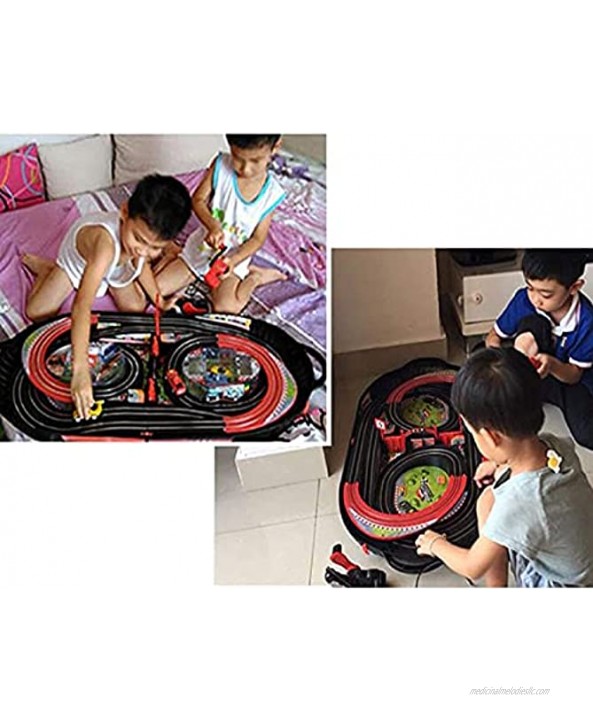 RITA & EDDIE Toys Box of Slot Cars Racing Track for Kids Car Track Set System with 2 Handle Track Cars Foldable & Easy to Carry Best Gift to Kids Birthday & Christmas Electric Type