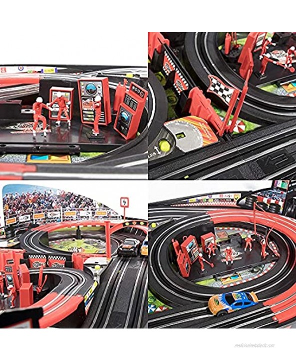 RITA & EDDIE Toys Box of Slot Cars Racing Track for Kids Car Track Set System with 2 Handle Track Cars Foldable & Easy to Carry Best Gift to Kids Birthday & Christmas Electric Type