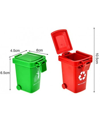TecUnite 6 Pieces Kids Toy Push Vehicles Garbage Cans Mini Truck's Trash Cans