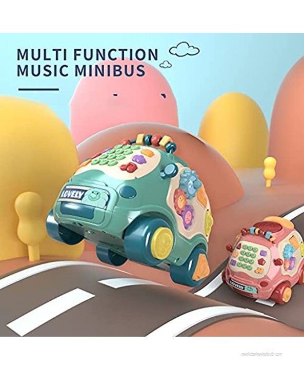 YOMOTREE Baby Bus Toys Musical Toys Drag Toys Telephone Toys Early Education Toys Gifts for Children Aged 1-3
