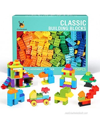 258 Piece Classic Big Building Blocks Set for Kids Compatible with All Major Brands STEM Building Toys with Gift Box for All Ages