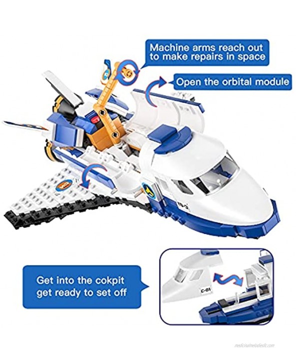 Henoda STEM Educational Space Shuttle Toys Mars Rover Building Kits for Kids Ages 6-14+ 488pcs DIY NASA Spaceship Satellite Model Science Astronaut Toys Birthday Gifts for 8-12+ Year Old Boys Girls