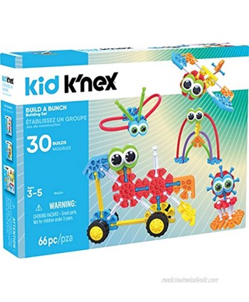KID K’NEX – Build A Bunch Set – 66 Pieces – For Ages 3+ Construction  Educational Toy  Exclusive packaging may vary