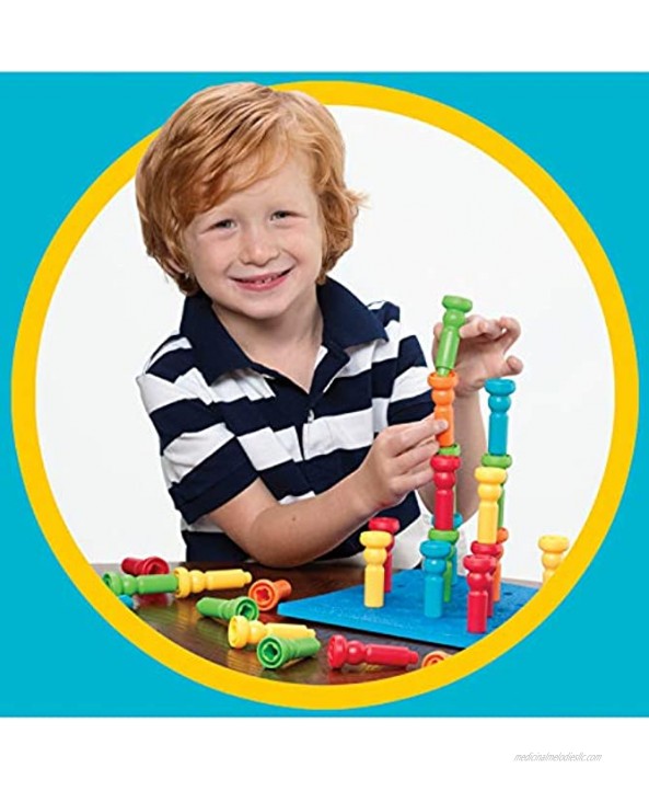 Lauri Tall-Stackers Pegs and Pegboard Set Multi 26 Pieces
