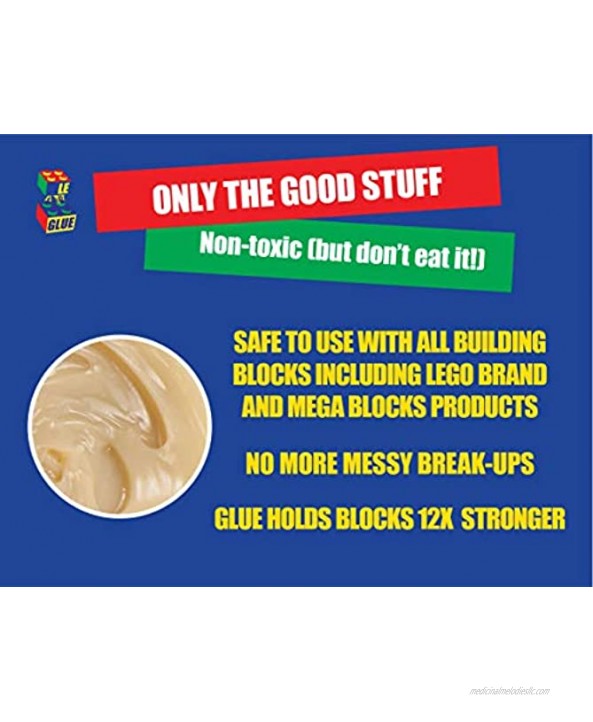 Le Glue Temporary Glue – Non-Permanent Adhesive for Plastic Building Blocks No More Messy Break-Ups – Safe Non-Toxic Formula – As Seen on Shark Tank Created for Kids by a Kid