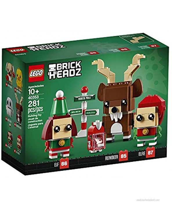 LEGO Brickheadz Reindeer Elf and Elfie 40353 Building Toy 281 Pieces