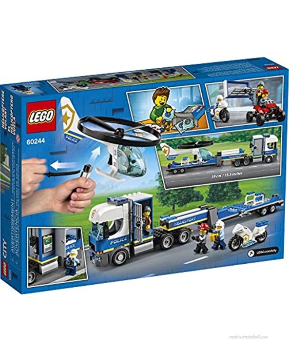 LEGO City Police Helicopter Chase 60244 Police Toy Cool Building Set for Kids 317 Pieces