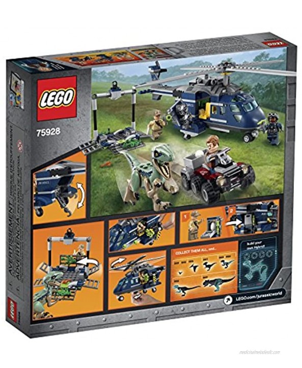 LEGO Jurassic World Blue’s Helicopter Pursuit 75928 Building Kit 397 Pieces