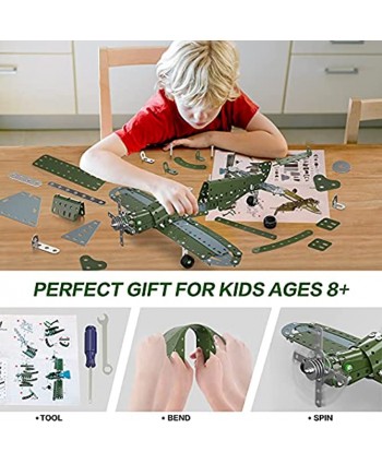 Lucky Doug Building Toys Model Airplane Set -258 Pieces DIY Building Stem Projects Toys for Kids Boys Ages 8-12 and Older,Building Assembly Science Educational Toys Set Gifts for Model Aircraft Fan