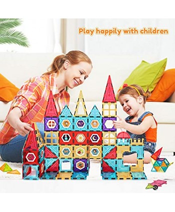 Magnet Tiles 135pcs Magnetic Building Blocks Tiles STEM Construction Set Toys for Toddlers 3D Clear Color Stacking Toys for 3 4 5 6 7 8+ Years Old Kids Boys & Girls Gifts