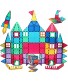 Magnetic Tiles Building Blocks Toy 130 PCS Clear Colors Set，Educational Toys for Children Ages 3 Years +