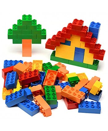 Prextex 25 Piece Classic Big Building Bricks Large Toy Blocks STEM Toy Bricks Set Compatible with All Major Brands Perfect Beginner Pack or Bricks Refill Set for All Ages