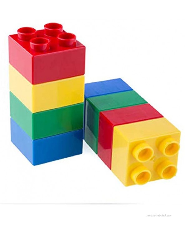 Prextex 25 Piece Classic Big Building Bricks Large Toy Blocks STEM Toy Bricks Set Compatible with All Major Brands Perfect Beginner Pack or Bricks Refill Set for All Ages