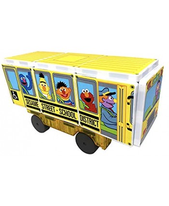 Sesame Street School Bus Magna-Tile Structure Set by CreateOn The Original Magnetic Building Tiles Making Learning Basic Numbers Fun and Hands-On Educational Toy for Children Ages 3 Years +