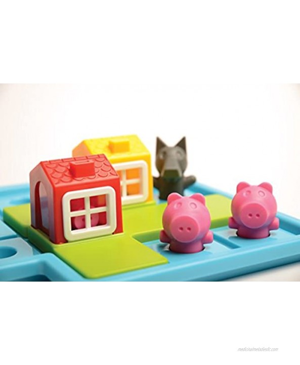 SmartGames Three Little Piggies Deluxe Cognitive Skill-Building Puzzle Game featuring 48 Playful Challenges for Ages 3+