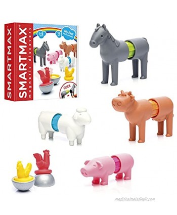SmartMax My First Farm Animals STEM Magnetic Discovery Building Set with Soft Animals for Ages 1-5