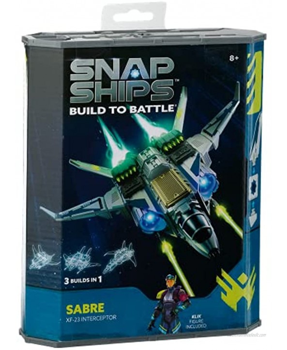 Snap Ships Sabre XF-23 Interceptor -- Construction Toy for Custom Building and Battle Play -- Ages 8+