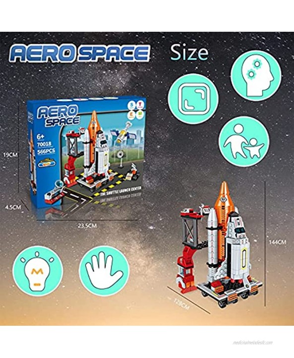 Space Shuttle Toys Building Blocks Kit 13 Models Rocket Shuttle Launch with Brick Seperator STEM Birthday Gift for Boys Kids 6 7 8 9 10 11 12 Years566Pieces