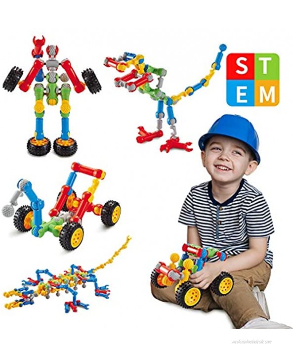 STEM Toys Building Blocks for Kids,INSHER 125 Pcs Educational Construction Building Toys Preschool Learning Toys Engineering Creative Game Gifts for Ages 3-10 Year Old Boys Girls