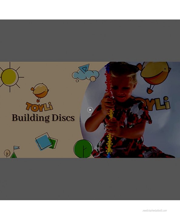 Toyli Building Discs Set 100-Piece Multicolored Interlocking Connecting Blocks for Boys & Girls Age 3+ STEM Building Toy Promotes Fine Motor Skills & Sensory Development Safe and Non-Toxic