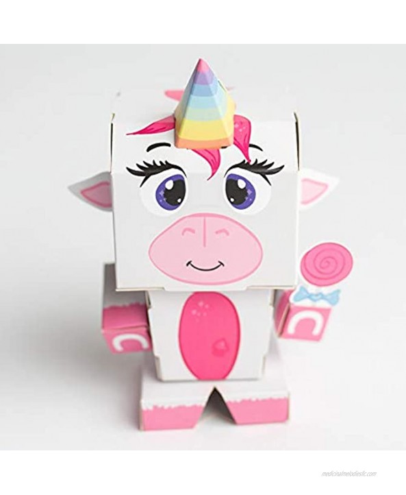 Cubles Unicorn. Build Your Own 3D Product Figures. A Sturdy No Glue No Scissors Activity.