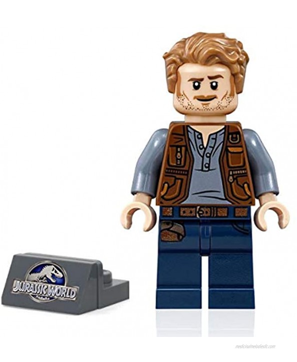 LEGO Jurassic World Minifigure Owen Grady with Motorcycle and Display Stand 75930
