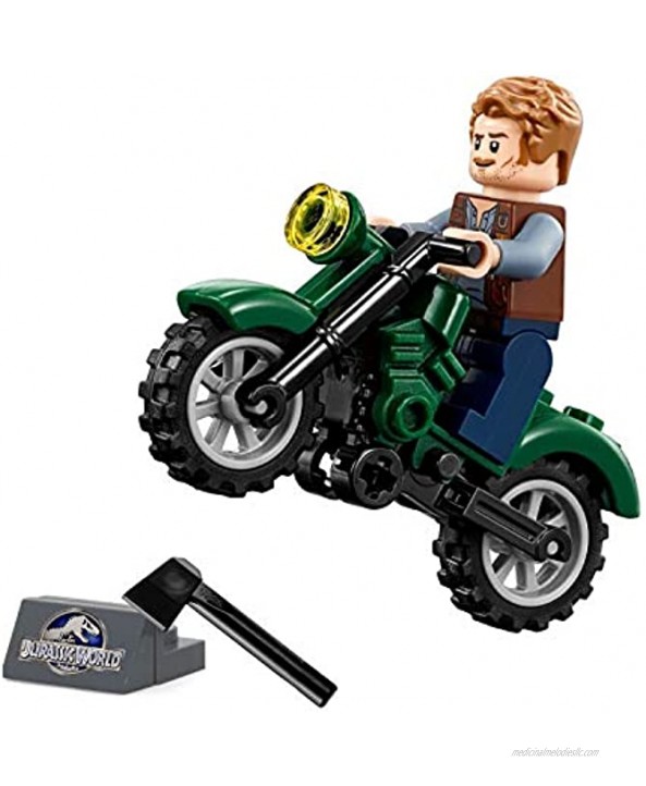 LEGO Jurassic World Minifigure Owen Grady with Motorcycle and Display Stand 75930