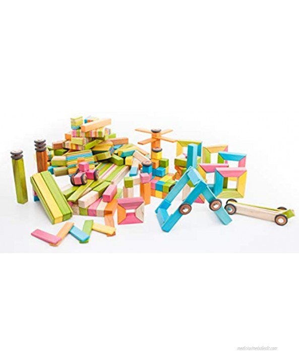 130 Piece Tegu Classroom Magnetic Wooden Block Set Tints