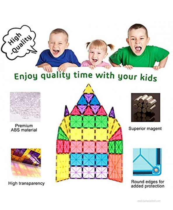 78pcs Magnetic Building Blocks for Kids 3D Educational Construction Tiles Set- Super Durable with Strong Magnets and Superior Color-- Learning Construction Toy for Age 3 4 5 6 7 Years Old 78pcs