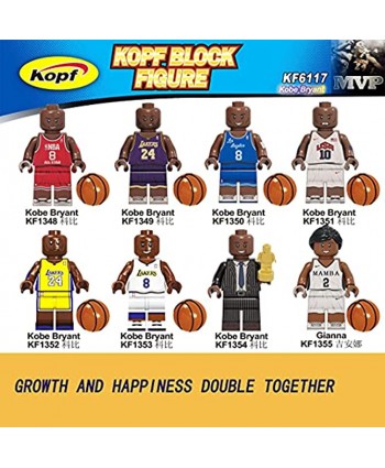 8pcs Basketball Super Star Ko Be Building Blocks Toy Bricks Action Figures Collectibles Commemorative Gifts Toy for Kids