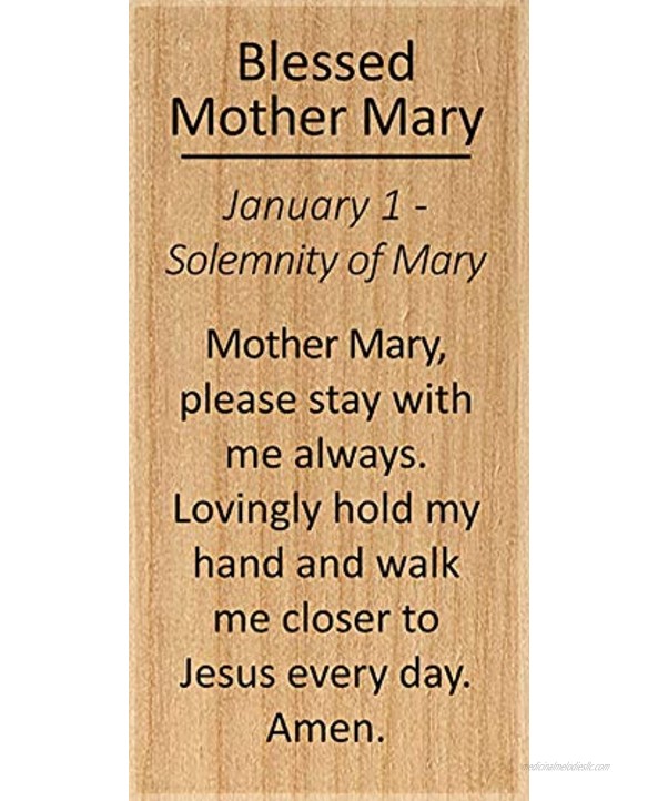 Autom Prayer Blocks for Kids Blessed Mother Mary Miniature Saints Block 2 3 4 Inches