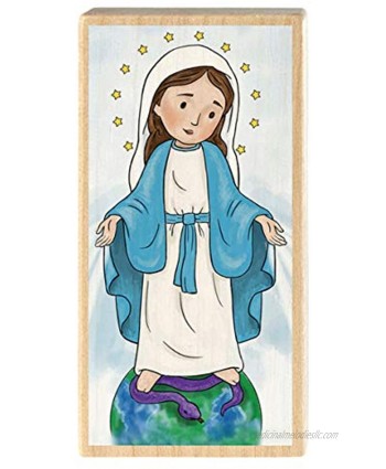 Autom Prayer Blocks for Kids Blessed Mother Mary Miniature Saints Block 2 3 4 Inches