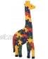 Bits and Pieces Wooden Alphabet Giraffe Puzzle Learn ABCs and 123s Colorful Large 3 4 Inch Thick Non-Toxic Paint